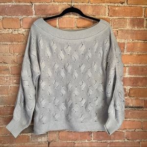 Chunky grey off shoulder sweater